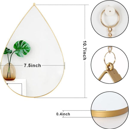 3 in 1 Tear Drop wall mirrors, Teardrop Mirror Wall Decor, Elegant Wall Mirrors Decorative Art(25 cm Diameter)