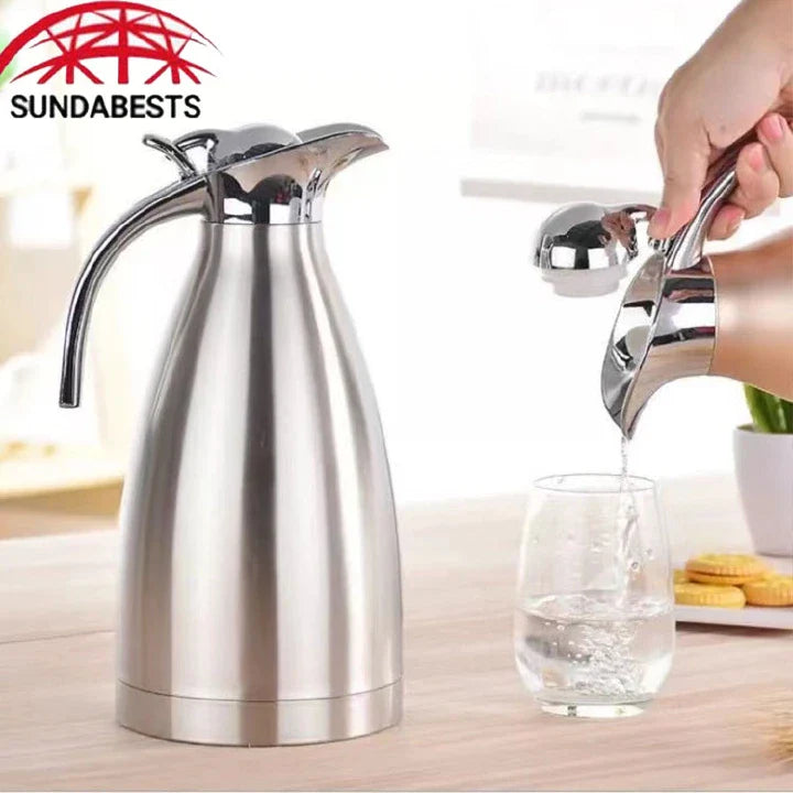 Premium 2.0L Stainless Steel Vacuum Insulated Coffee Pot & Thermos Flask