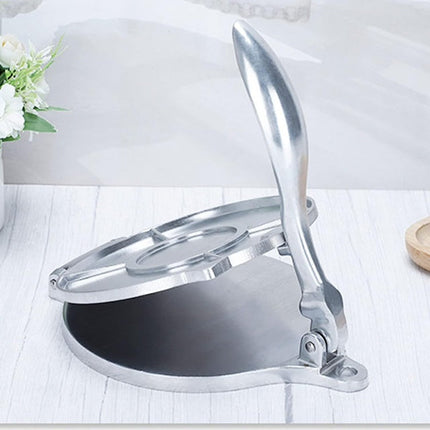 Tortilla Maker Press Heavy Aluminium Meat Press Dough Press Foldable Gadgets Bakeware Kitchen Accessories Pie Tools - Silver