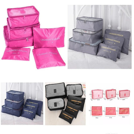 Travel Suitcase Organizer with Foldable Cosmetic Organizer, Travel Luggage Organizer Packing Cubes, Waterproof Storage Bags - Set of 8Pcs