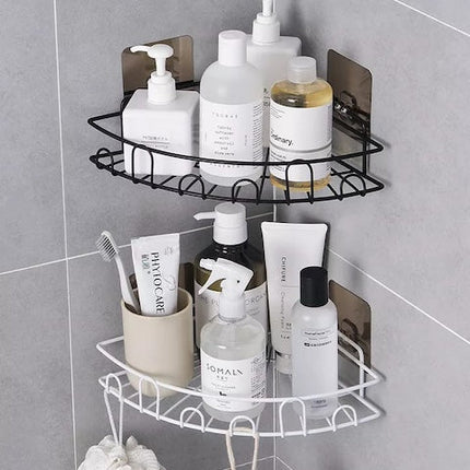 Triangular Storage Bracket, Corner Shower Caddy, Stainless Steel Adhesive Bathroom Shelf, Wall Mounted Storage Organizer