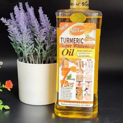 Veet Gold Turmeric Brightening Oil – 1000ml | Anti-Dark Spots, Anti-Aging & Skin Softening Formula