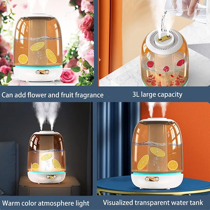 Ultrasonic Air Humidifier with Ambient Lamp, Mini Humidifiers, USB Portable Air Diffusers with Night Light Intelligent Timing