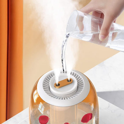 Ultrasonic Air Humidifier with Ambient Lamp, Mini Humidifiers, USB Portable Air Diffusers with Night Light Intelligent Timing