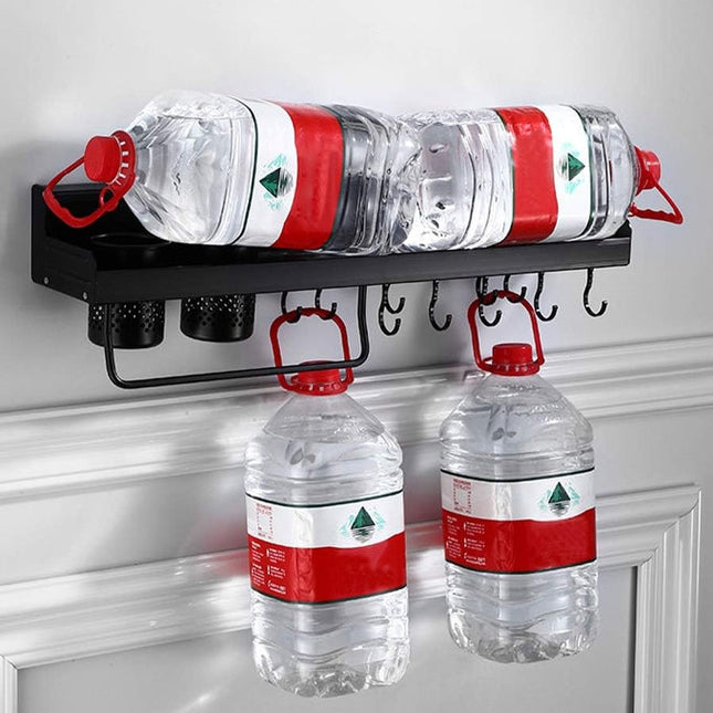 Wall-Mounted Shelves, Kitchen Storage Racks, Multi-Function Kitchen Hook Shelves