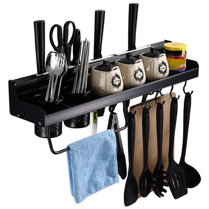 Wall-Mounted Shelves, Kitchen Storage Racks, Multi-Function Kitchen Hook Shelves