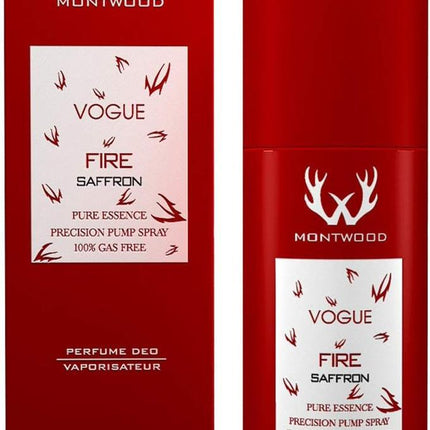 Vogue Fire Saffron Pure Essence Spray by Montwood - Gift Perfumes For Women - 120 ml