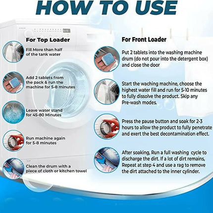 12 Piece Set Washing Machine Cleaning Tablets Drum Deep Cleaner