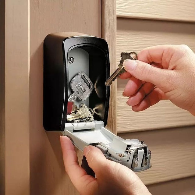 Weatherproof Wall-mounted Key Safe, Password Key Box, Key Lock Box, Combination Key Storage Lock Box for Indoor and Outdoor