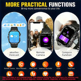 New Rugged Smart Watch Men Wireless Call Waterproof Sport Fitness AI Voice Outdoor 100+ Sports Modes Outdoor Smartwatch