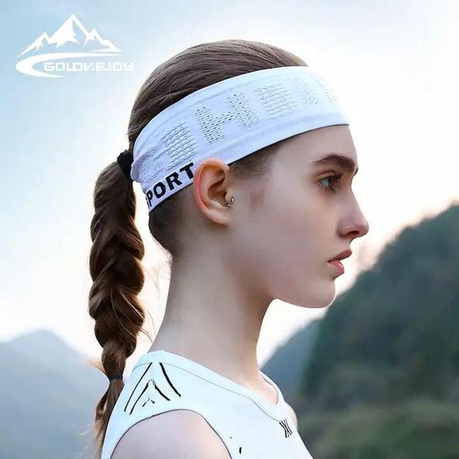 Golovejoy White Sports Headband Unisex Fitness Headbands For Women & Men Head Band Sweatband For Running Yoga Workout Gym Exercise