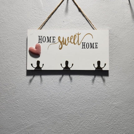 Wooden 3 Hook Key Holder Decor, Kitchen Wall Hanging Key Holder, Home Decorative Accessories for Keys, Coats, Hats