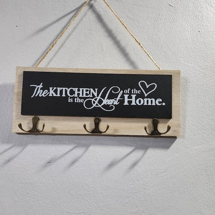 Wooden 3 Hook Key Holder Decor, Kitchen Wall Hanging Key Holder, Home Decorative Accessories for Keys, Coats, Hats