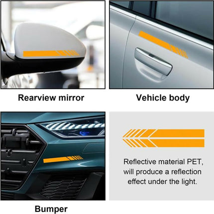 Car Rear View Mirror Stickers, Waterproof Vinyl Auto Side Rearview Mirror Stripes - 2 pcs