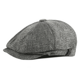 Men's Retro Octagonal Newsboy Cap British Painter Herringbone Flat Hip-Hop Beret