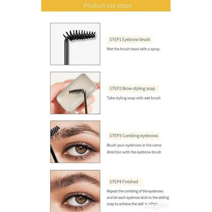 Ushas Brow Fixing Soap Strawberry Makeup Eyebrows Gel Shaping wax Kit - pink